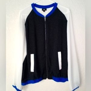 Mossimo XXL Black, White & Blue Blouse